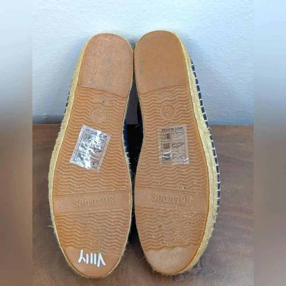 Soludos Llama Espadrille Whimsical Coastal Preppy Animal Print Quirky 6 1/2